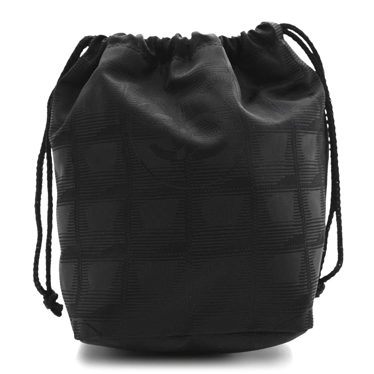 NYLON TRAVEL DRAWSTRING BAG BLACK