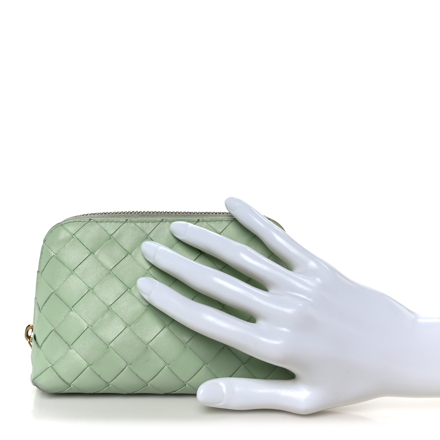 Nappa Intrecciato Small Beauty Pouch Fresh Mint