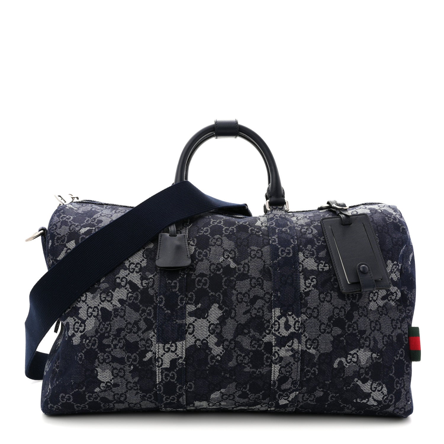 Denim Monogram Large Duffle Bag Deep Blue