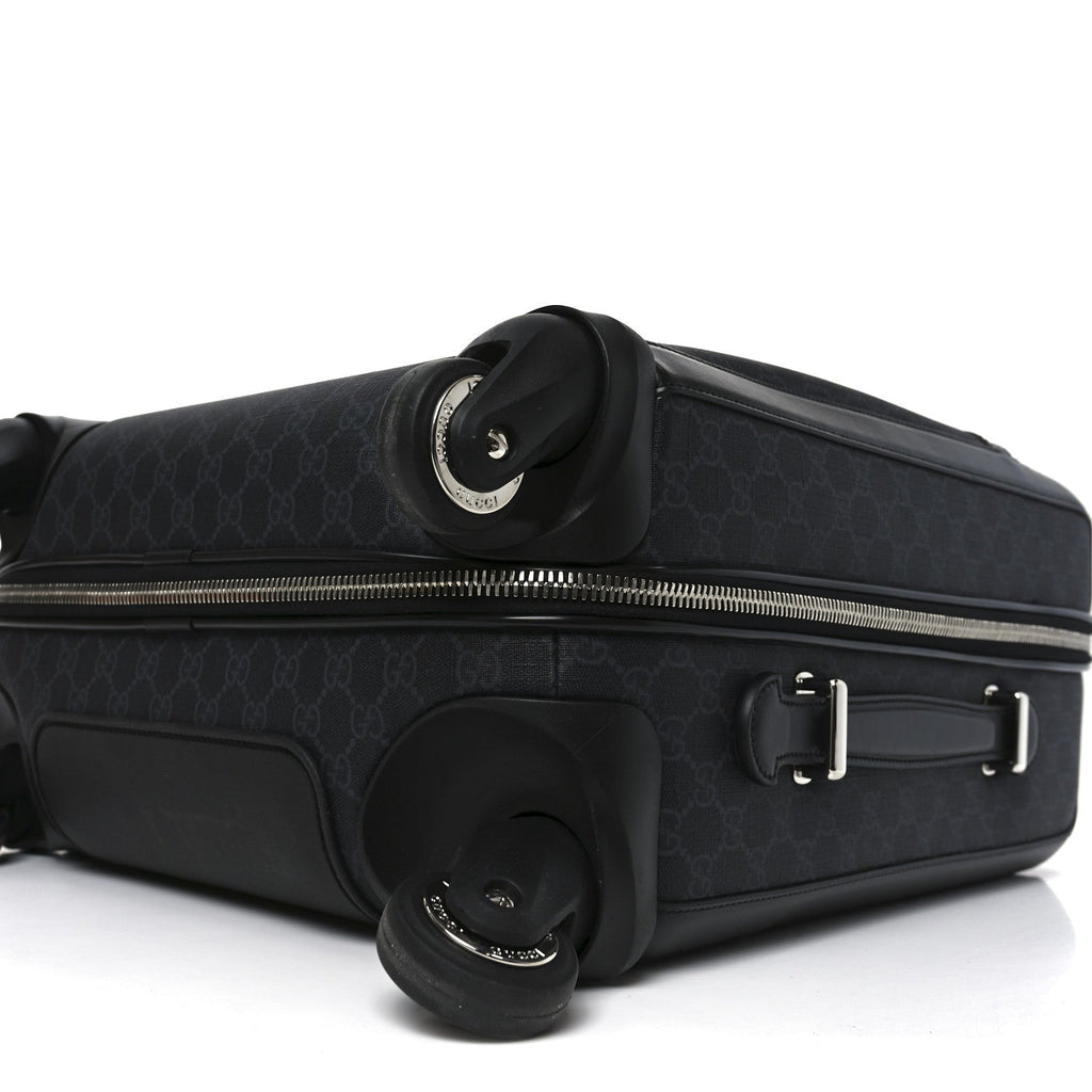 GG SUPREME MONOGRAM CALFSKIN CABIN TROLLEY BLACK