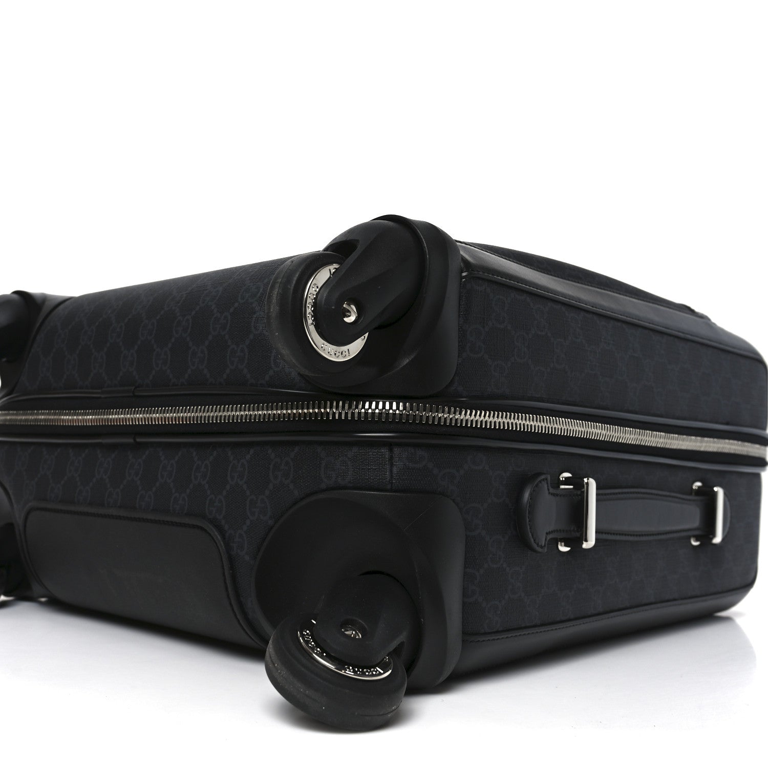 GG SUPREME MONOGRAM CALFSKIN CABIN TROLLEY BLACK