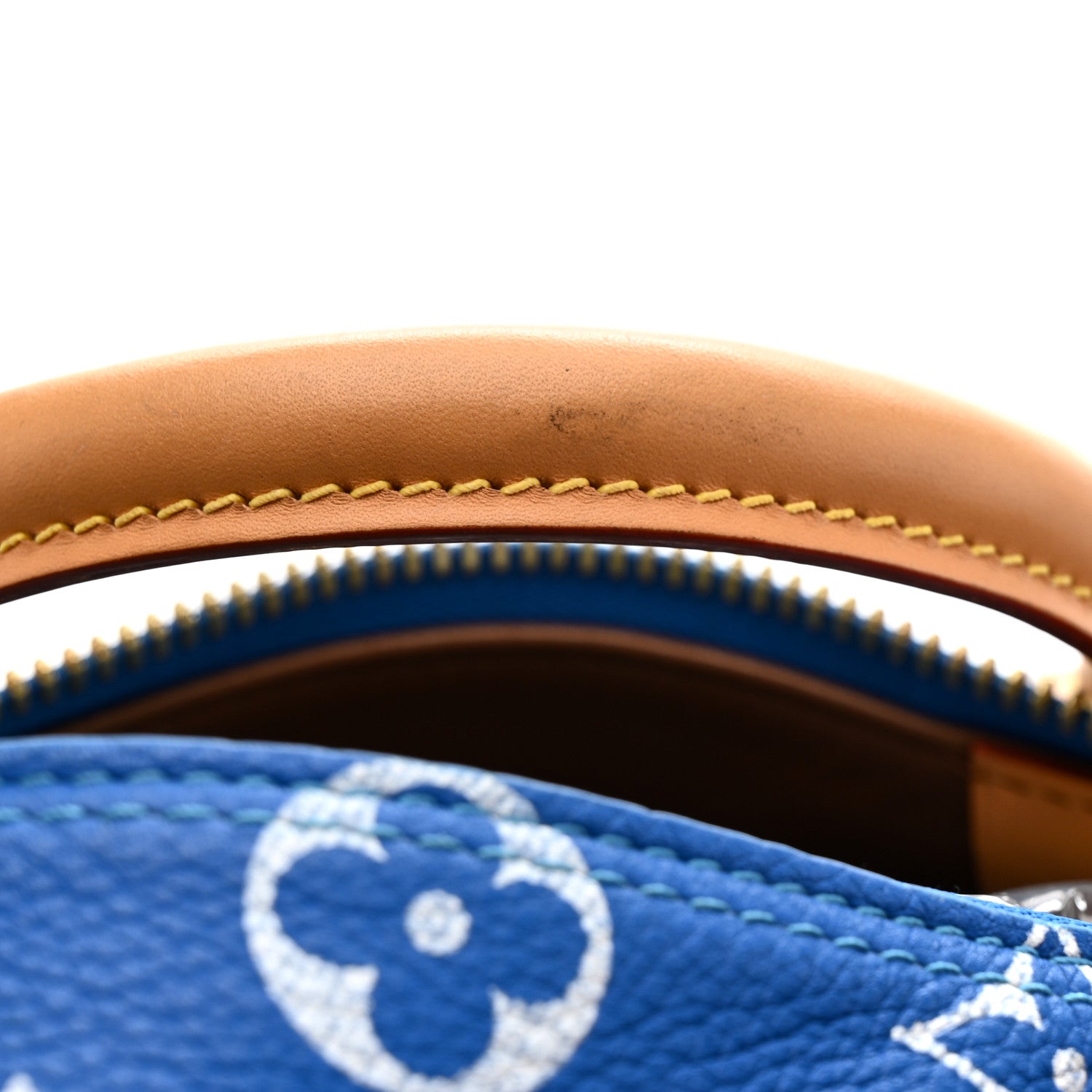 CALFSKIN MONOGRAM SPEEDY P9 BANDOULIERE 40 BLUE