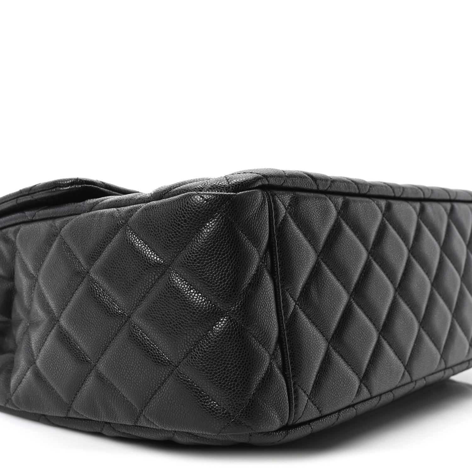 CAVIAR QUILTED XXL TRAVEL FLAP BAG BLACK