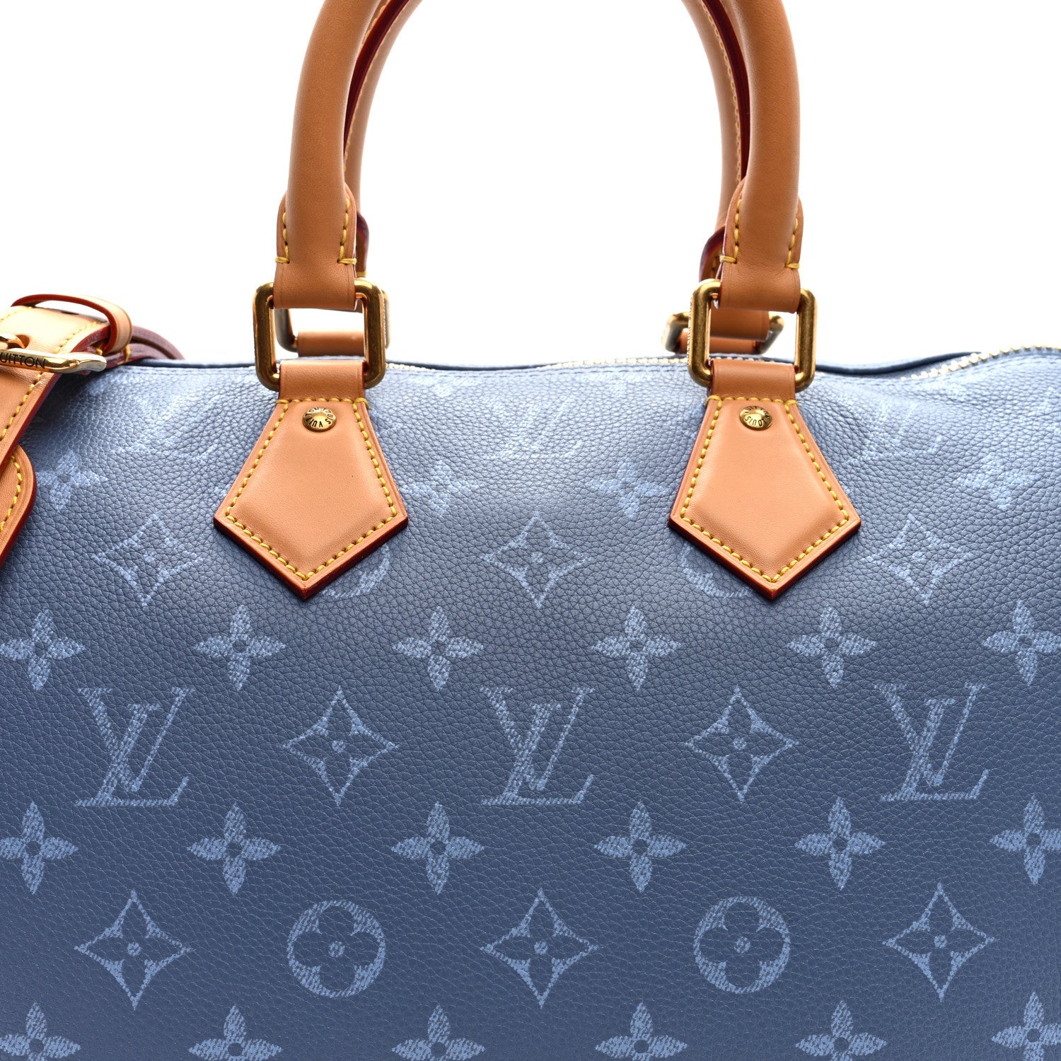 CALFSKIN MONOGRAM SPEEDY P9 BANDOULIERE 30 SILK BLUE