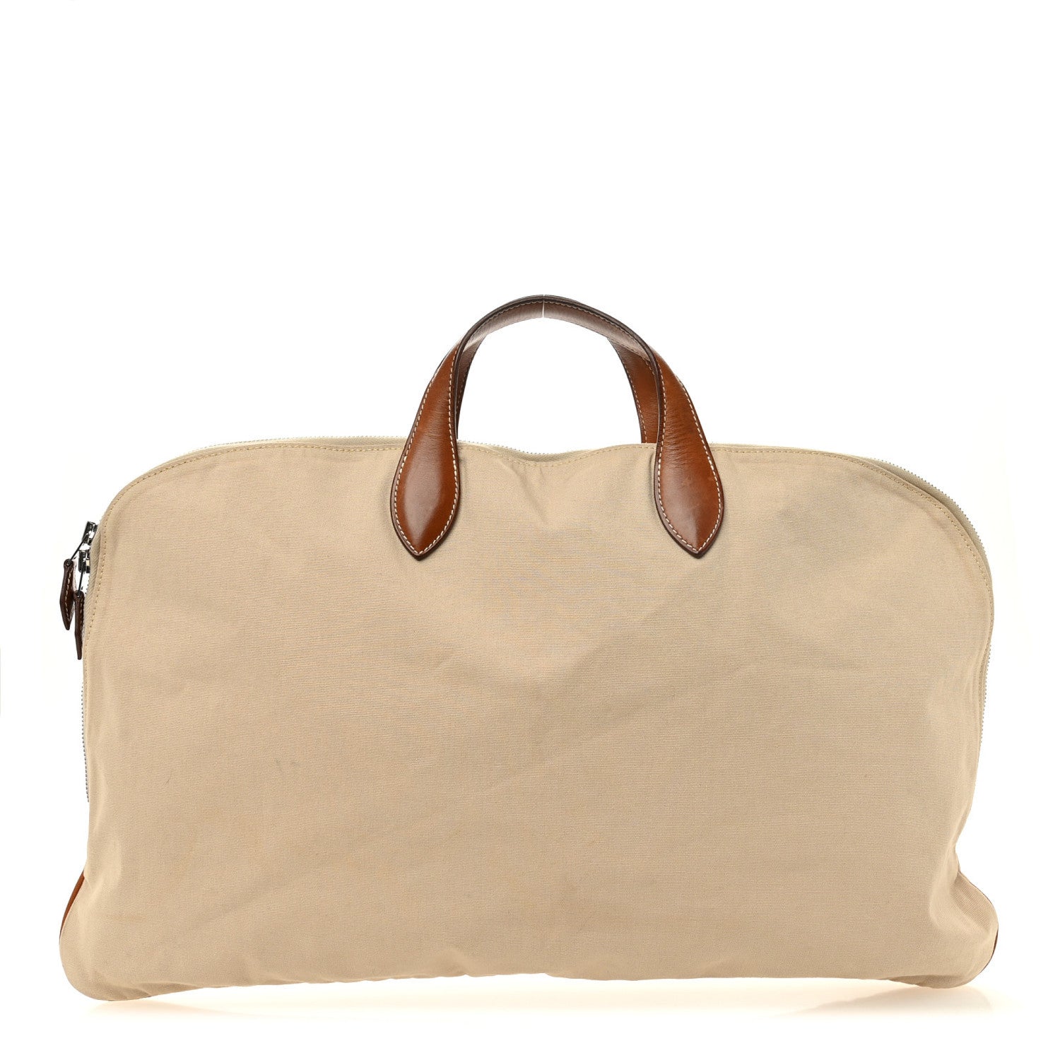 Natural Barenia Canvas Victoria Travel Briefcase Fauve
