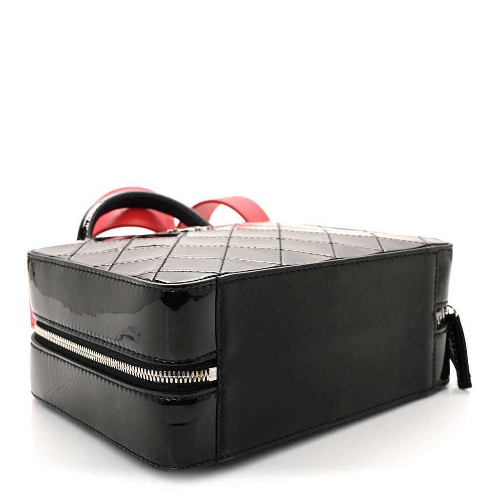 Patent Quilted Travel Kit Vanity Case Black