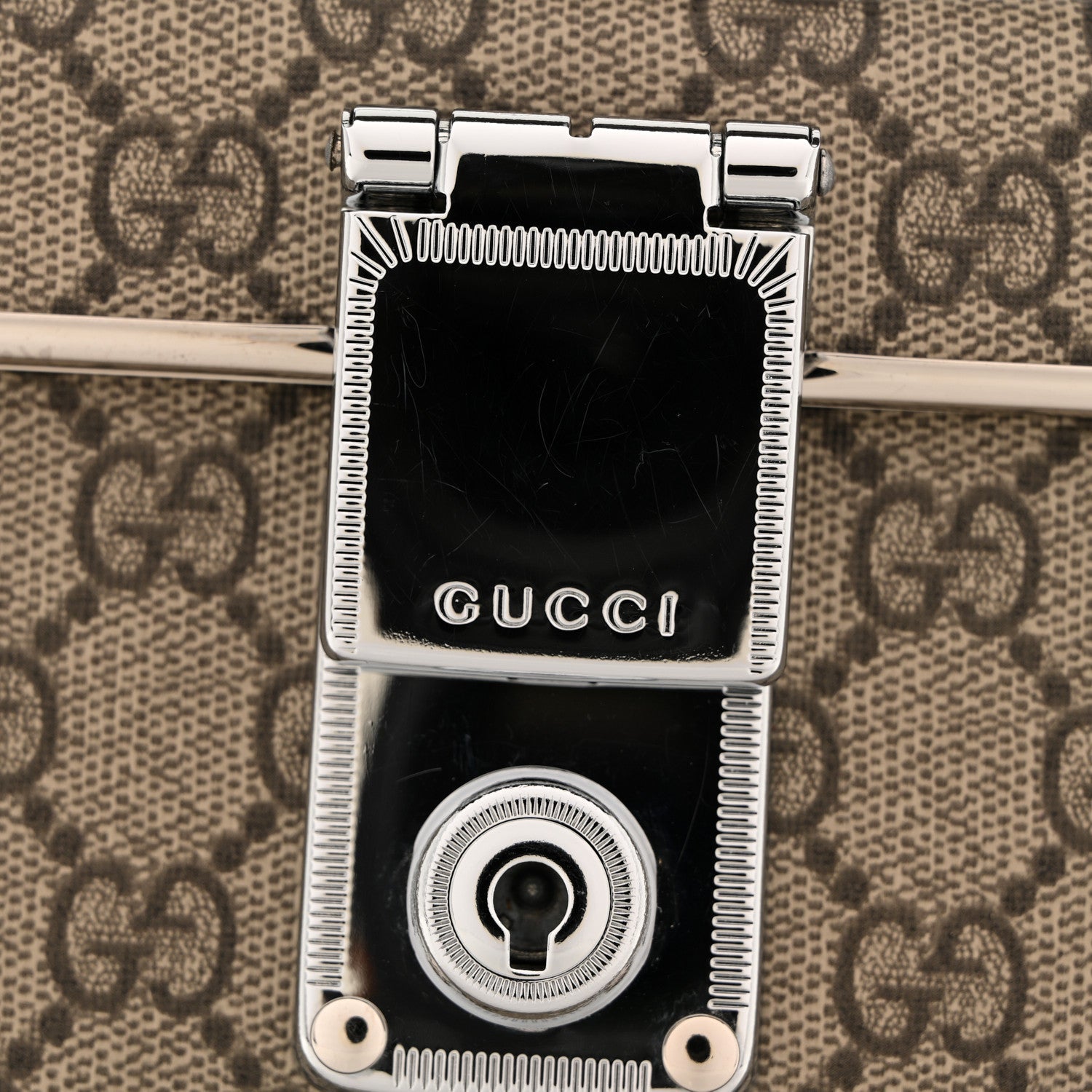GG Supreme Monogram Globe-Trotter Beauty Case Brown