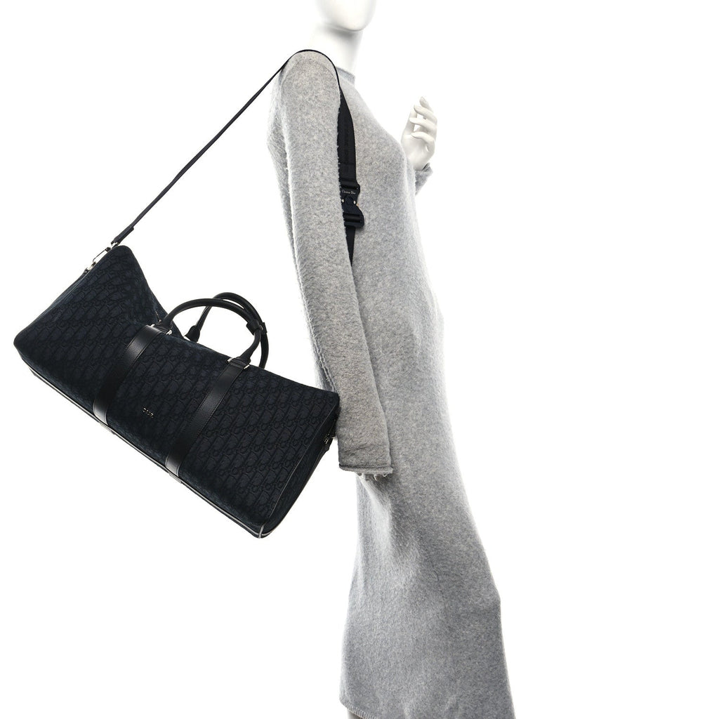 OBLIQUE JACQUARD GRAINED CALFSKIN LINGOT 50 BLACK