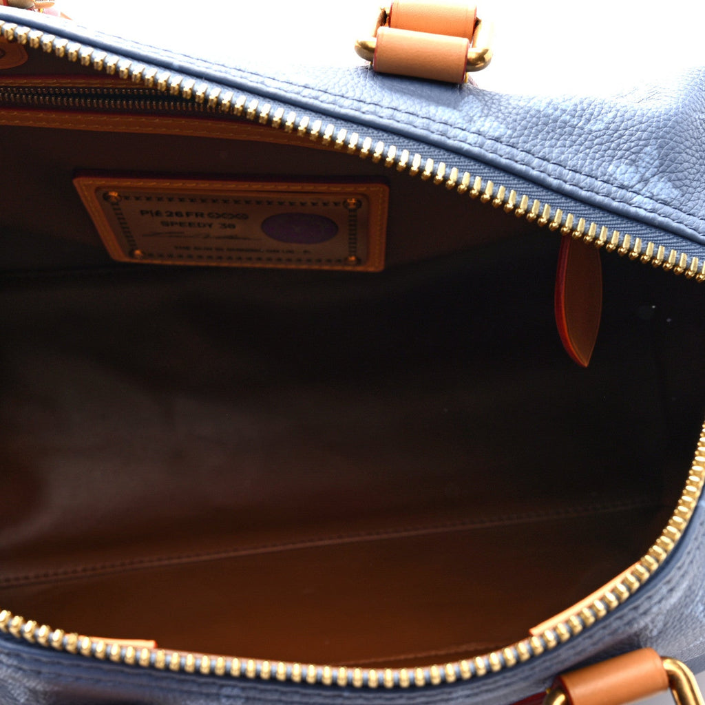 CALFSKIN MONOGRAM SPEEDY P9 BANDOULIERE 30 SILK BLUE