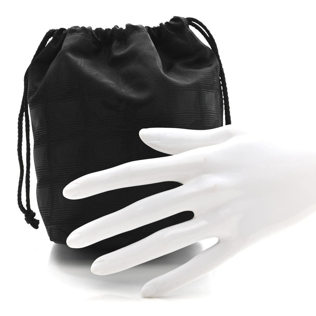 NYLON TRAVEL DRAWSTRING BAG BLACK
