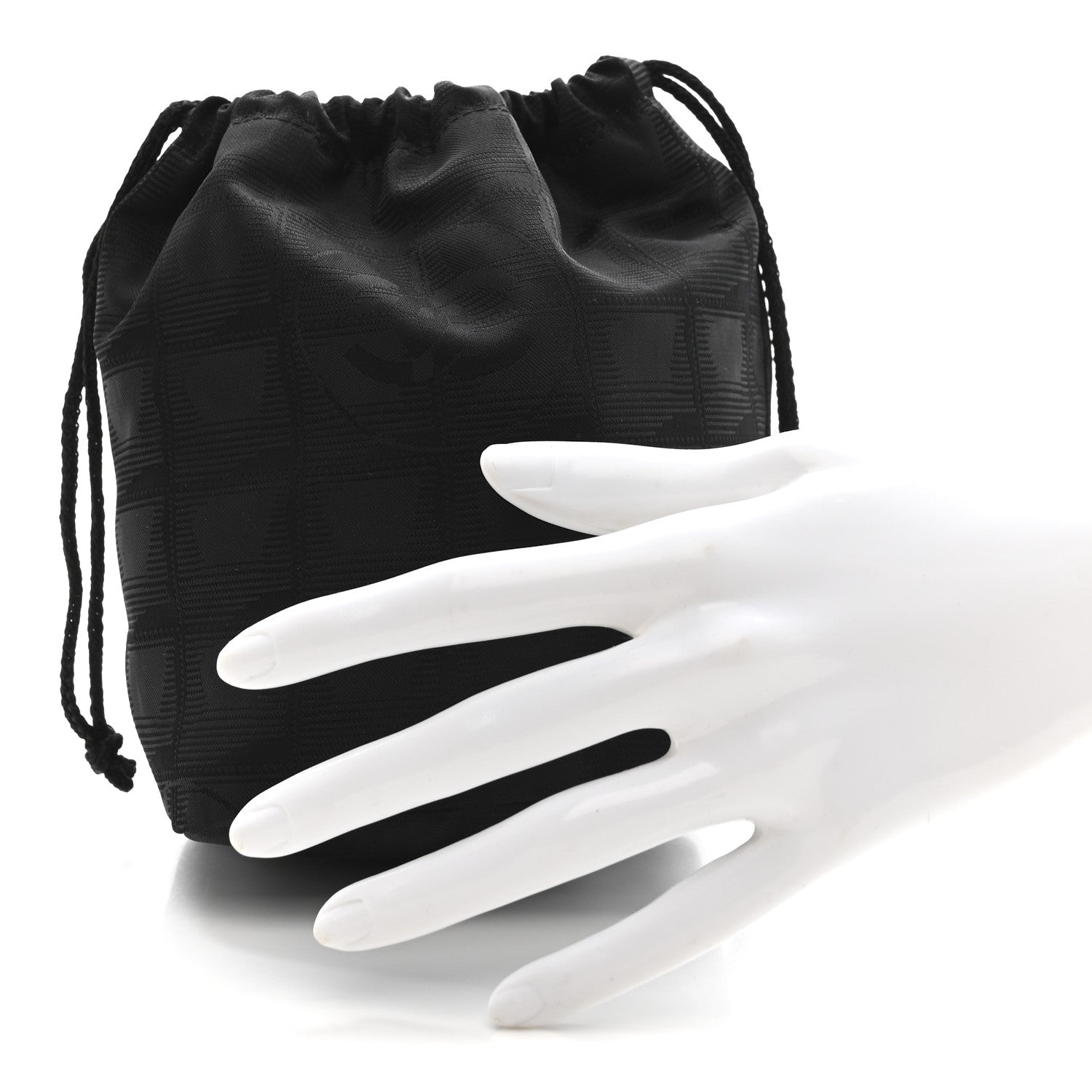 NYLON TRAVEL DRAWSTRING BAG BLACK