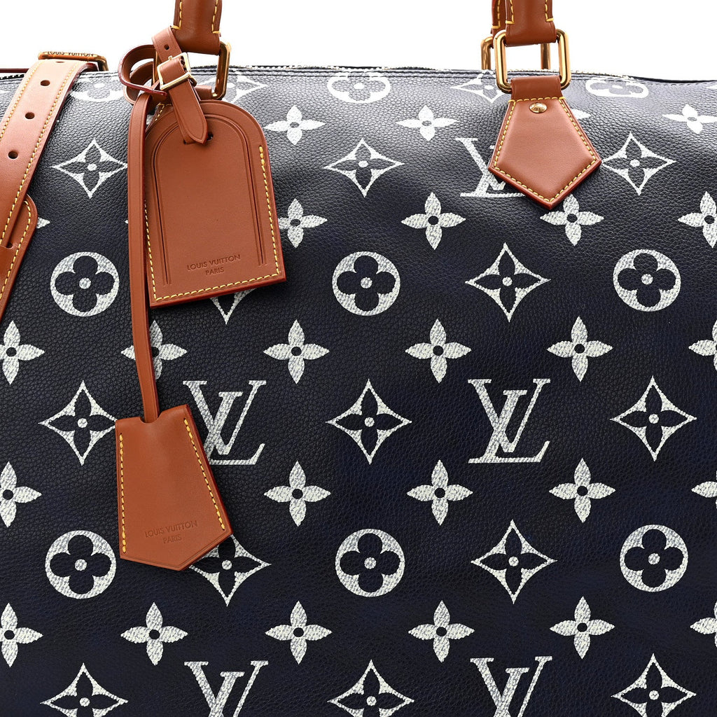 CALFSKIN MONOGRAM SPEEDY P9 BANDOULIERE 50 INDIGO