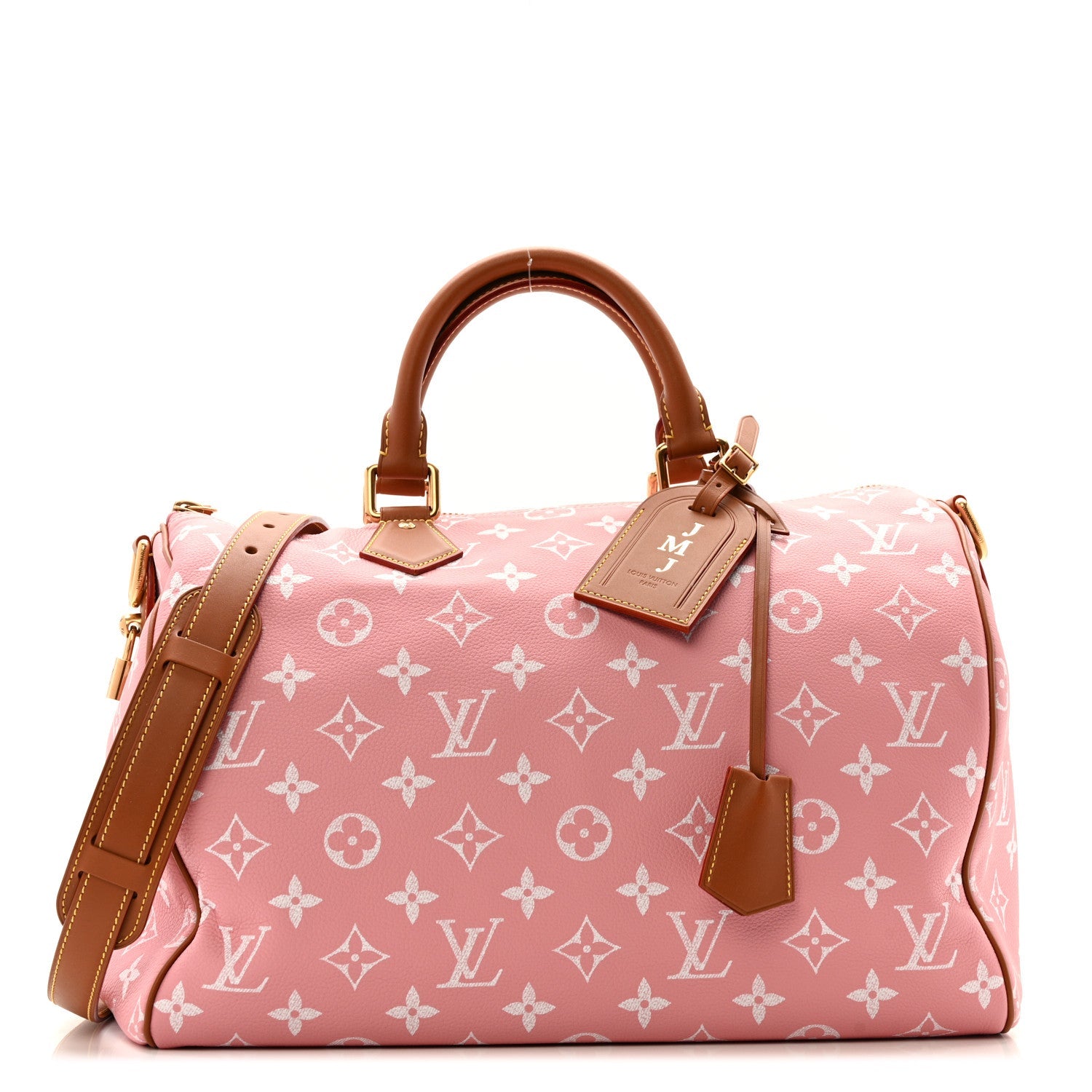 CALFSKIN MONOGRAM SPEEDY P9 BANDOULIERE 40 PINK SAKURA