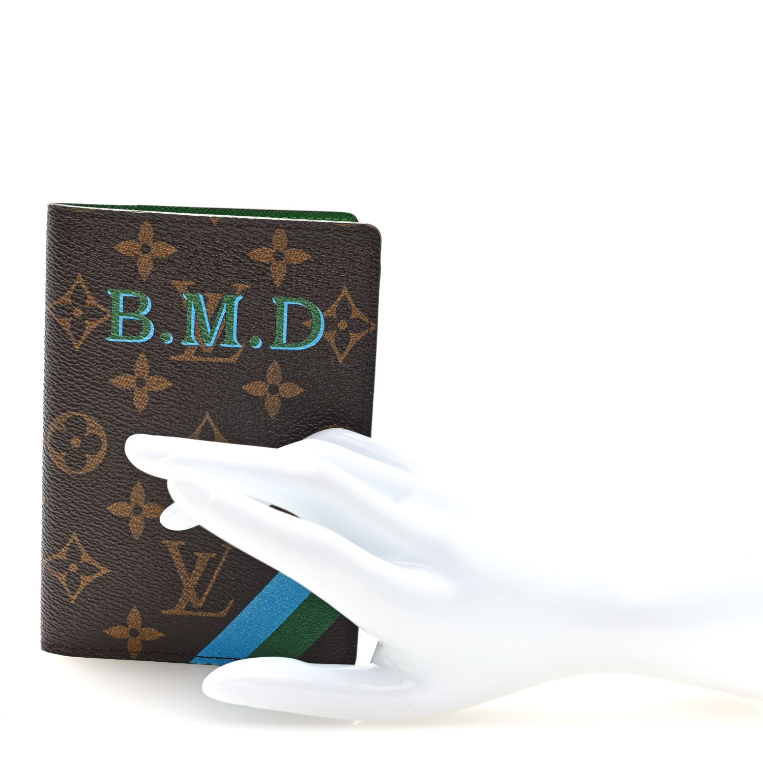 Monogram My LV Heritage Passport Cover Blue Green