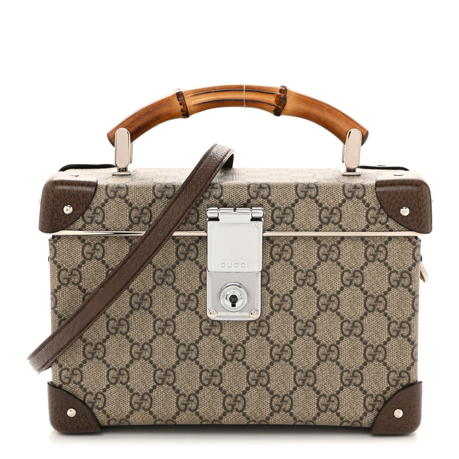 GG Supreme Monogram Globe-Trotter Beauty Case Brown