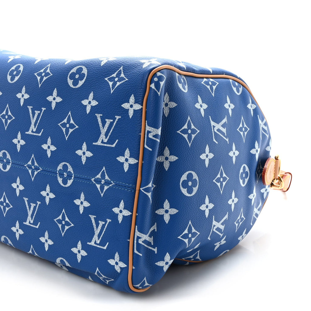 Calfskin Monogram Speedy P9 Bandouliere 40 Blue
