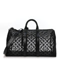 MONOGRAM SEE THROUGH KEEPALL BANDOULIERE 50 BLACK