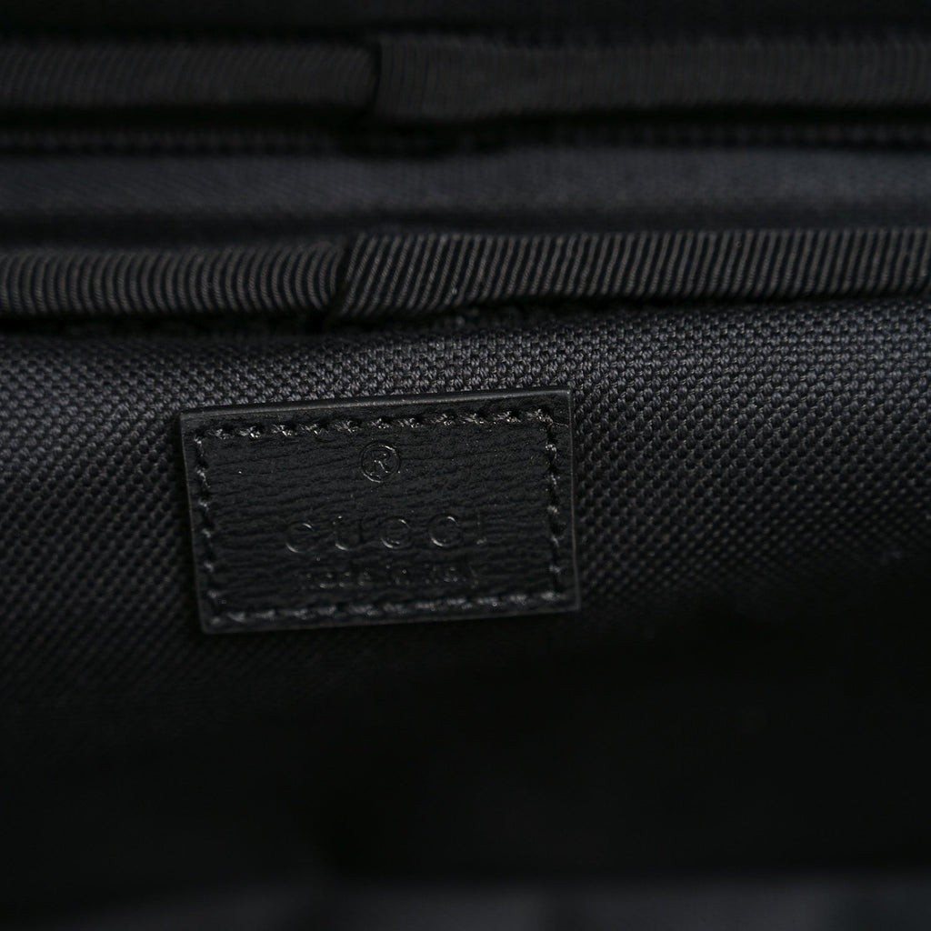 GG SUPREME MONOGRAM AZALEA CALFSKIN RETRO INTERLOCKING G SMALL SAVOY CABIN TROLLEY BLACK