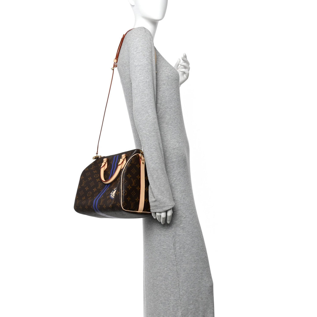 MON MONOGRAM SPEEDY BANDOULIERE 30 INDIGO BLUE KHAKI