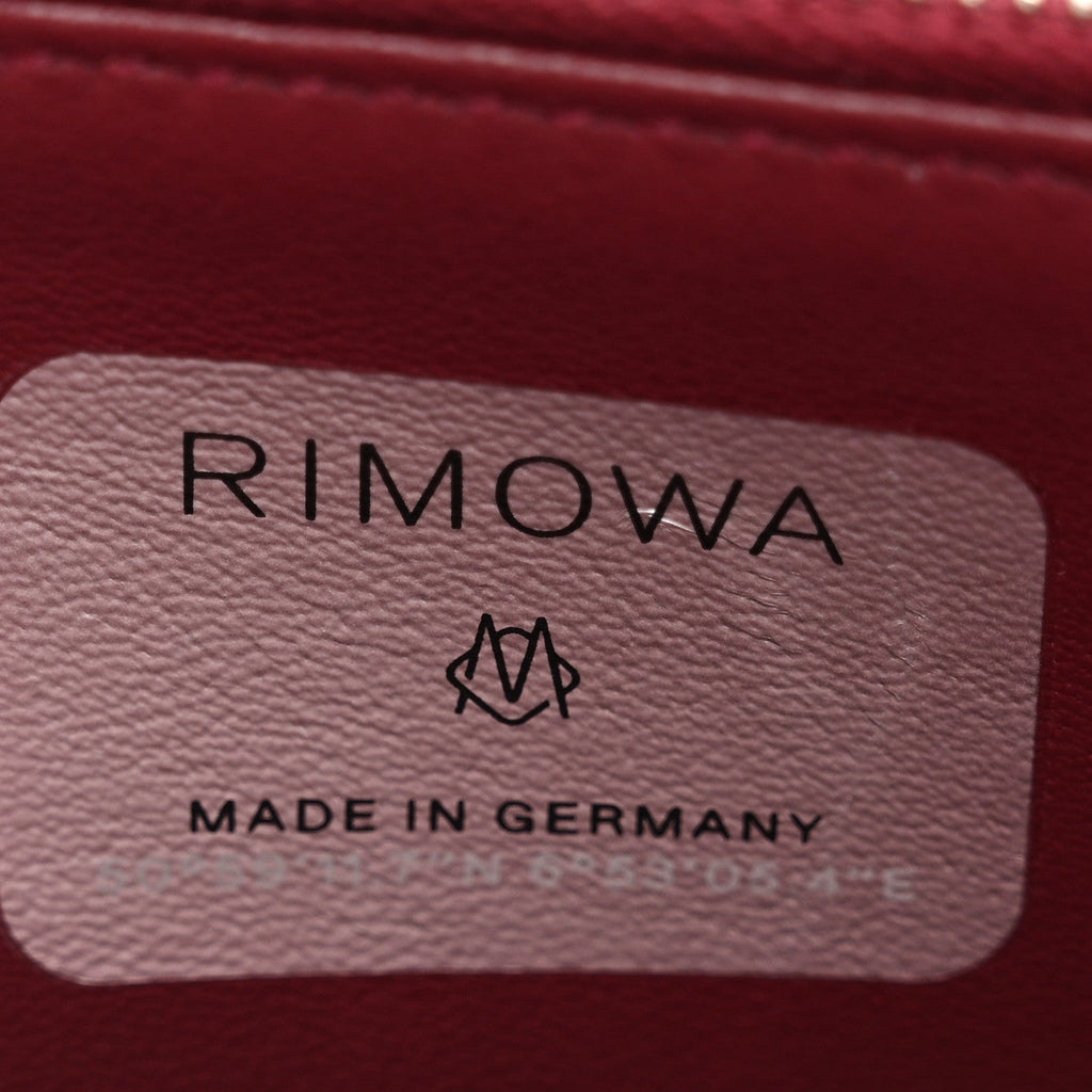 X RIMOWA Aluminum Personal Clutch On Strap Rose
