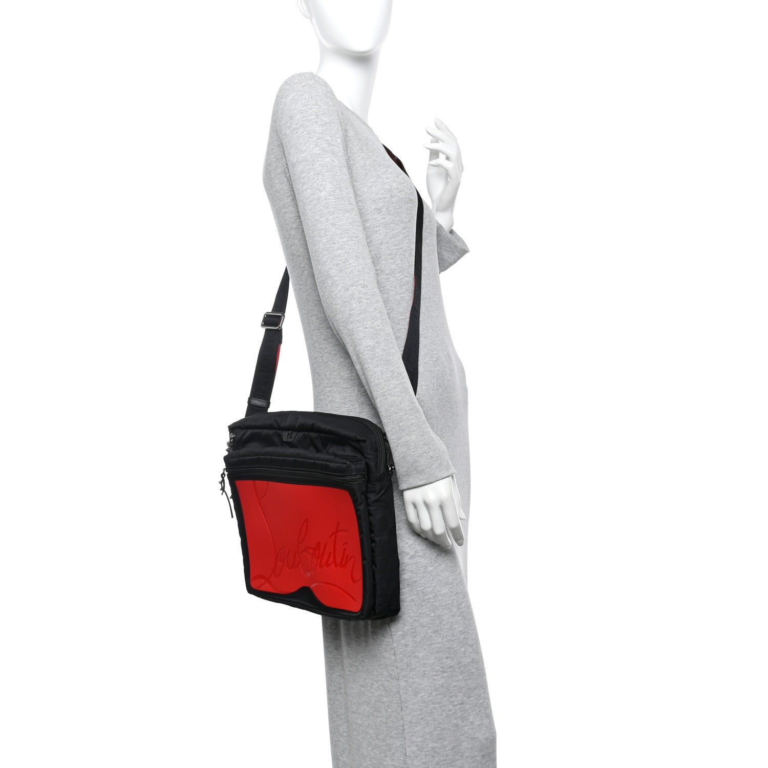 Nylon Sneaker Sole Loubideal Messenger Bag Black Loubi