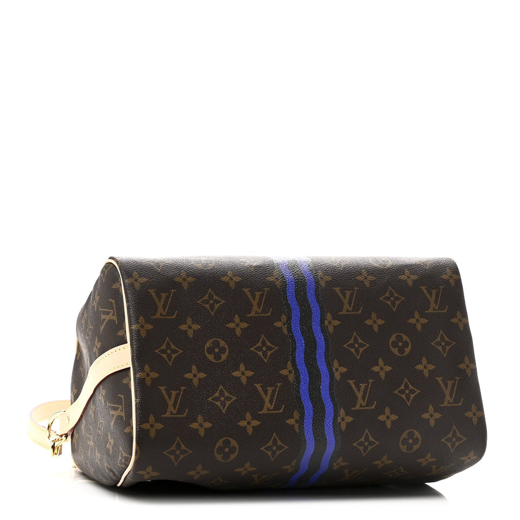 MON MONOGRAM SPEEDY BANDOULIERE 30 INDIGO BLUE KHAKI