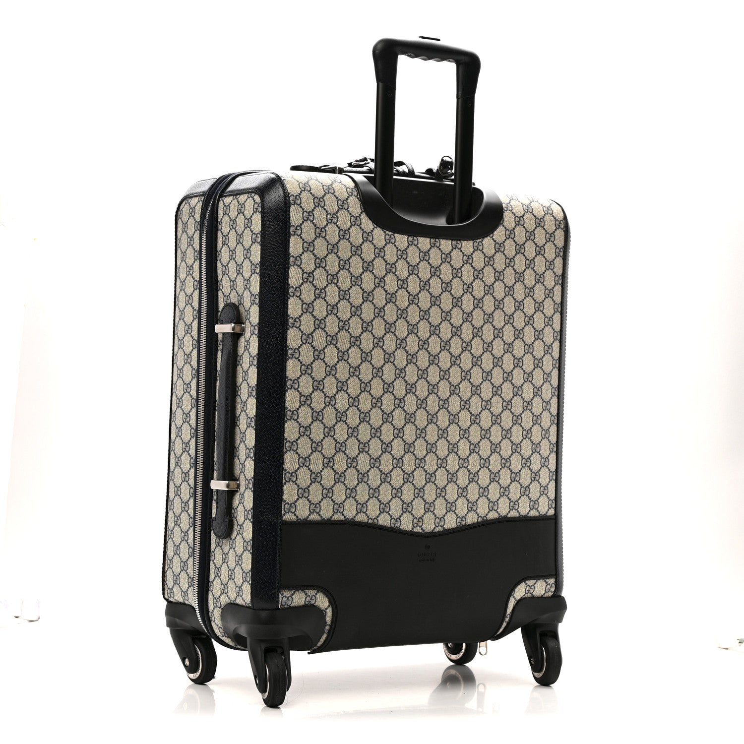 GG Supreme Monogram Textured Dollar Calfskin Web Savoy Cabin Plus Trolley Beige Blue