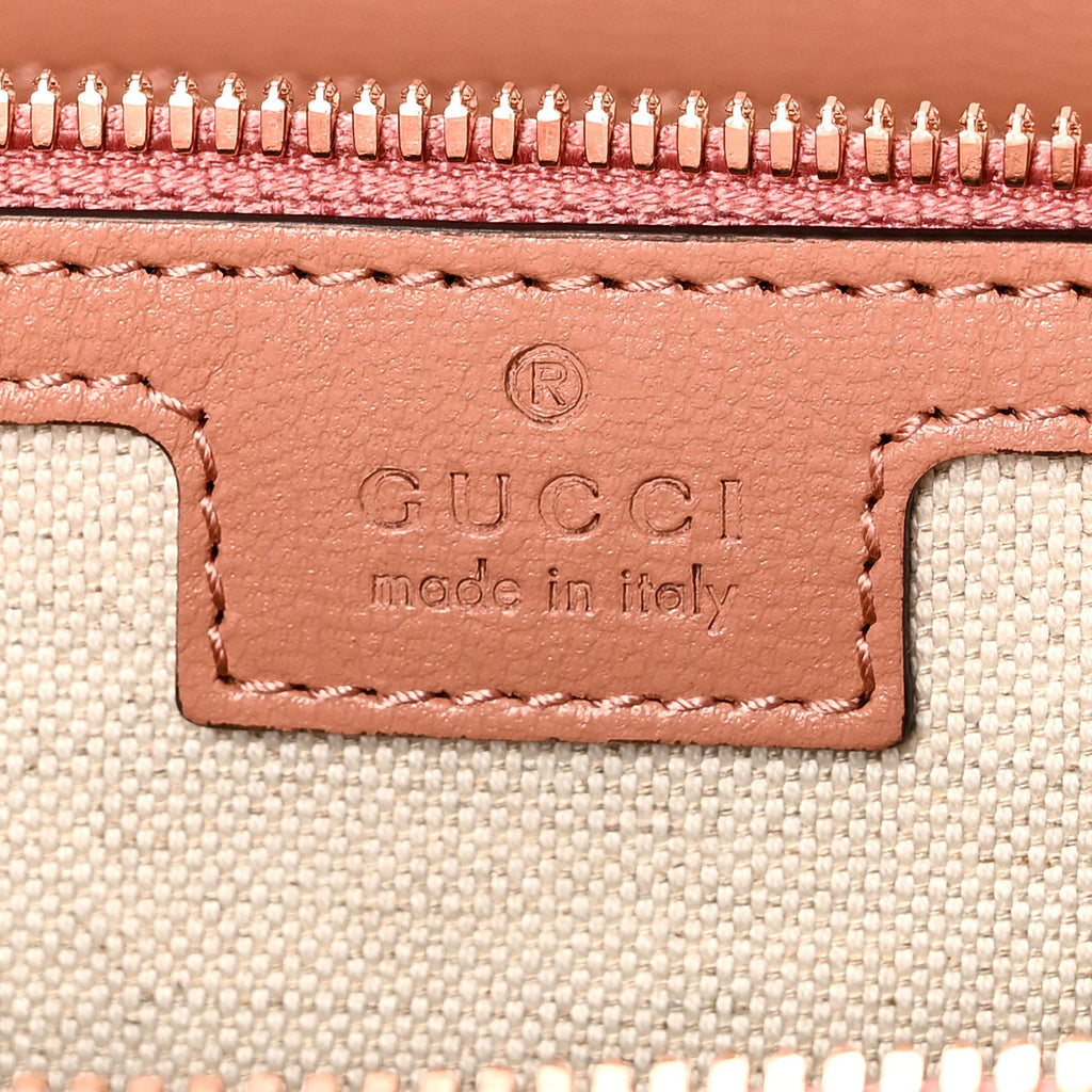 MONOGRAM AZALEA CALFSKIN SMALL RETRO INTERLOCKING G DUFFLE BAG CLOCHE ROSE PINK