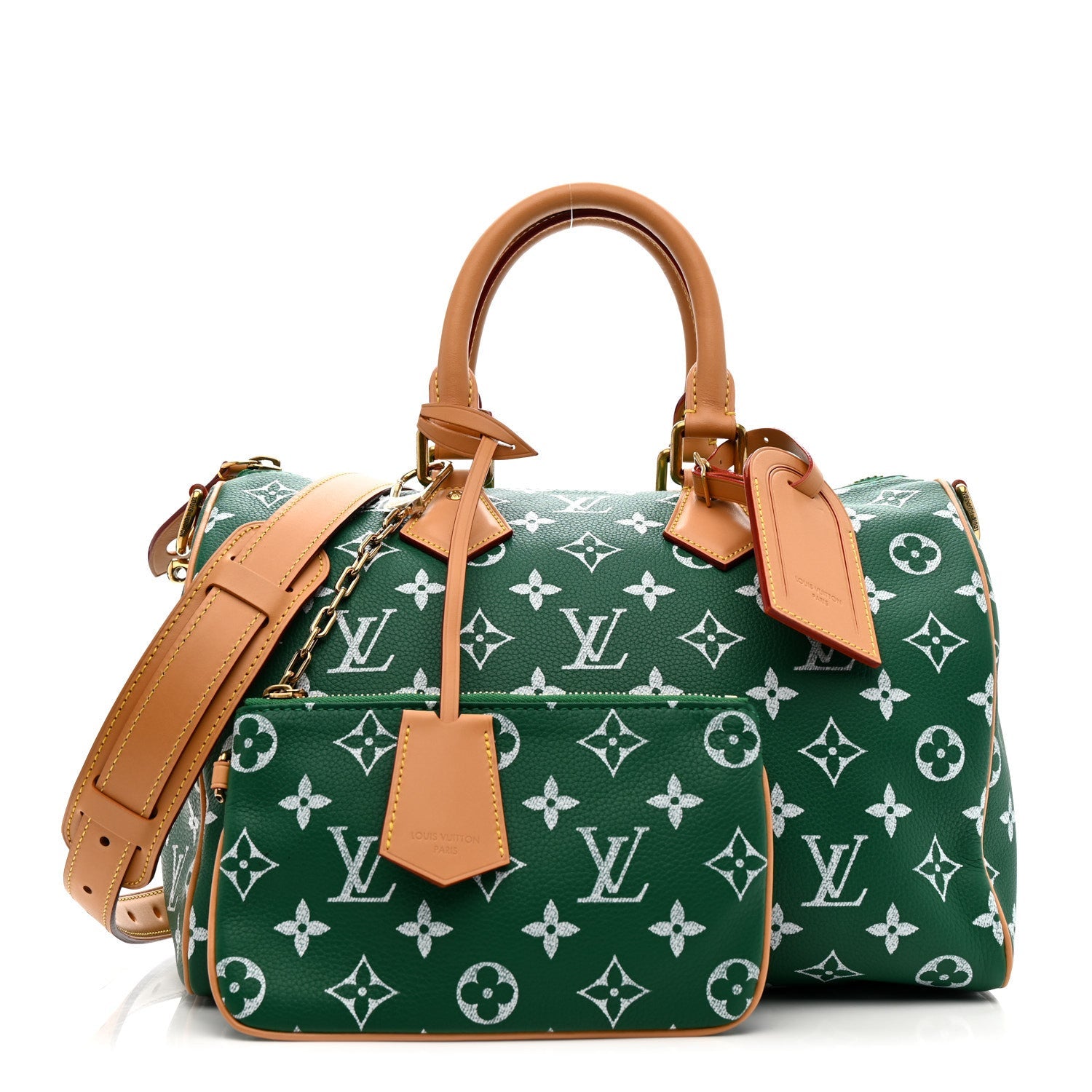 Calfskin Monogram Speedy P9 Bandouliere 30 Green