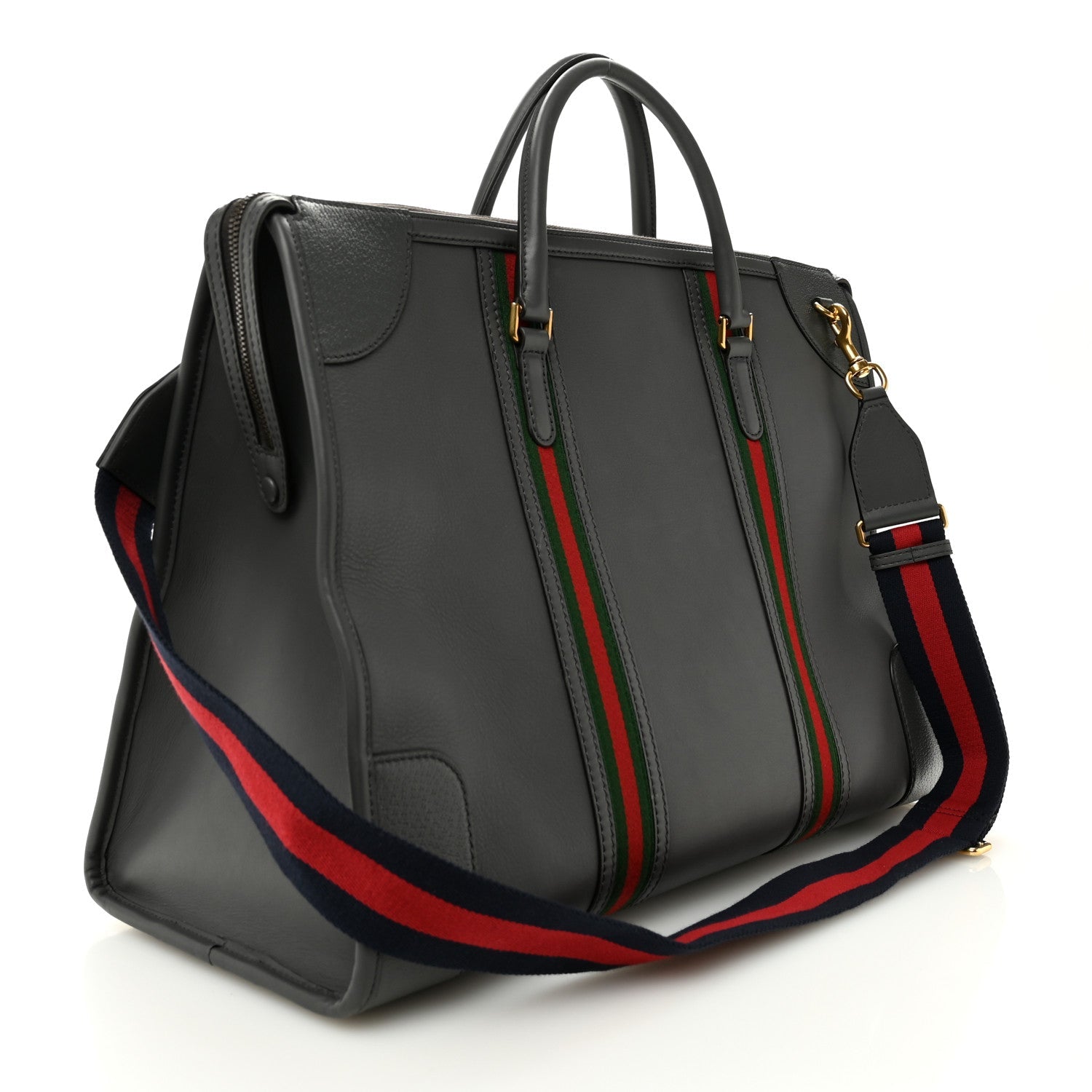 Koi Calfskin XL Bauletto Duffle Top Handle Bag Grey