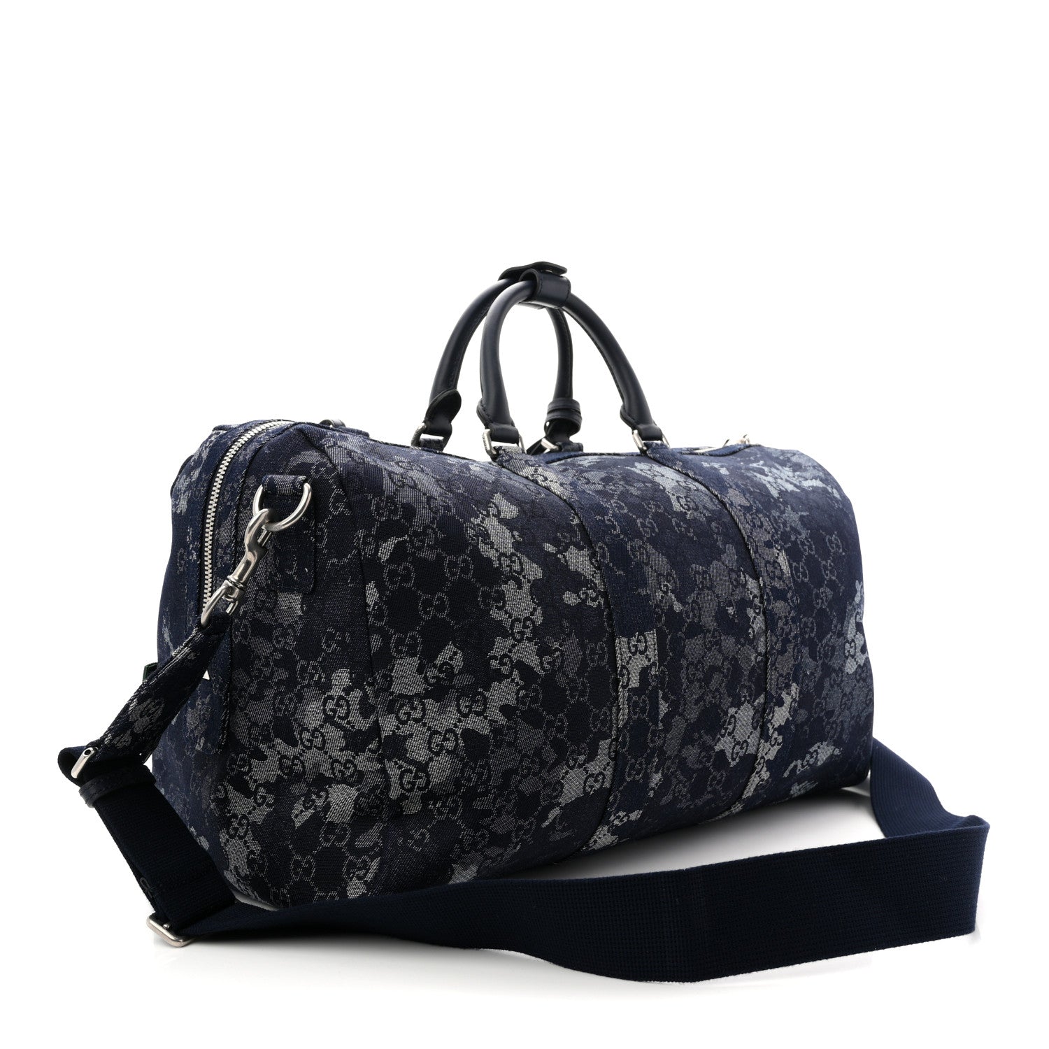 Denim Monogram Large Duffle Bag Deep Blue