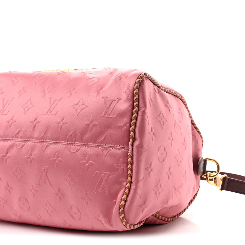 SATIN MONOGRAM PARIS TOKYO EMBROIDERED SPEEDY P9 BANDOULIERE 40 DARK PINK