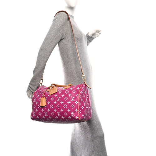 CALFSKIN MONOGRAM SPEEDY P9 BANDOULIERE 40 AGATE