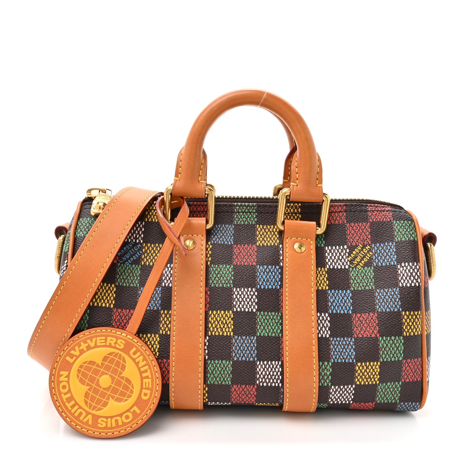 LV VERS DAMIER EBENE KEEPALL BANDOULIERE 25