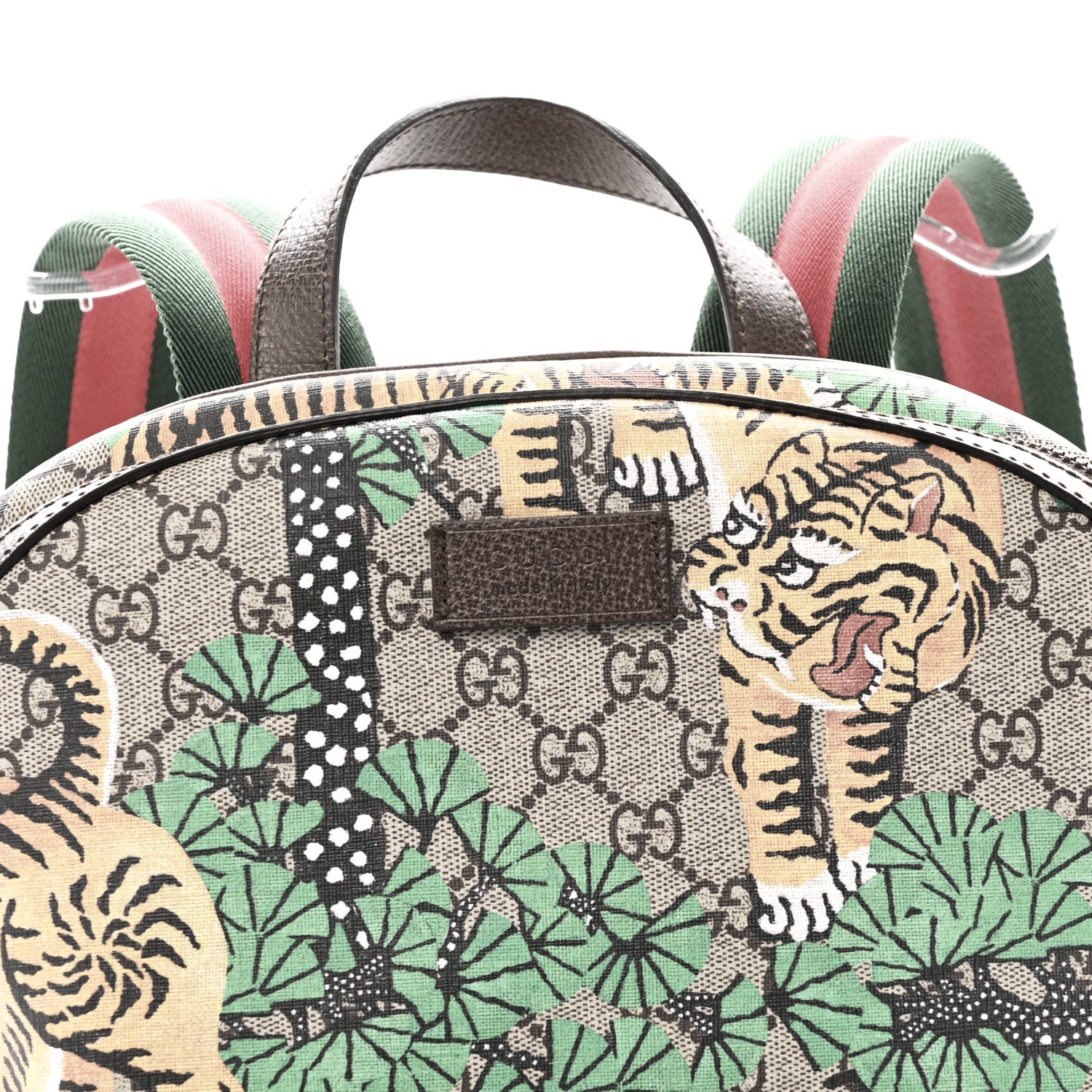GG Supreme Monogram Bengal Web Day Backpack Beige Yard
