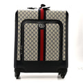 GG Supreme Monogram Textured Dollar Calfskin Web Savoy Cabin Plus Trolley Beige Blue