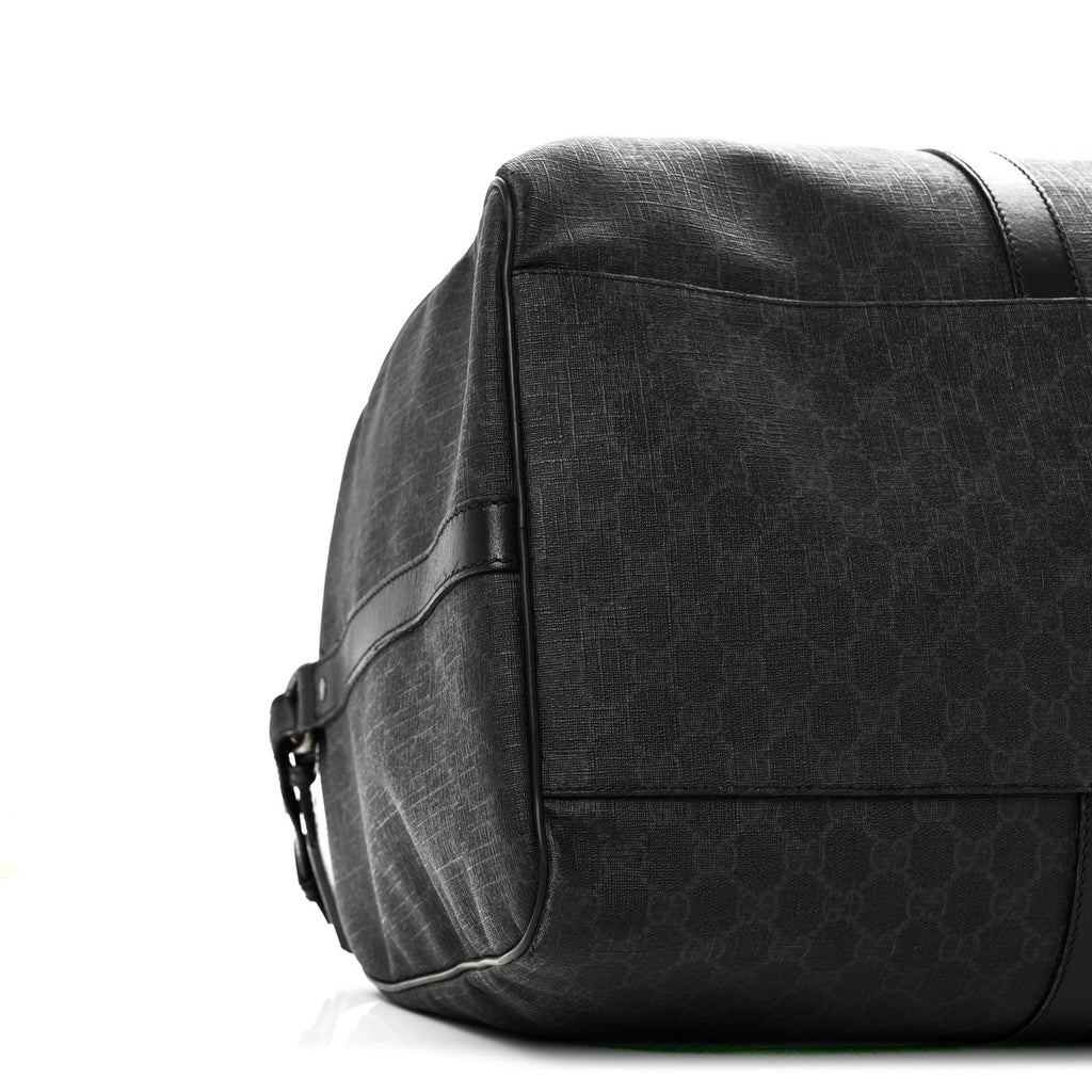 GG SUPREME MONOGRAM MEDIUM CARRY-ON DUFFLE BAG BLACK GREY