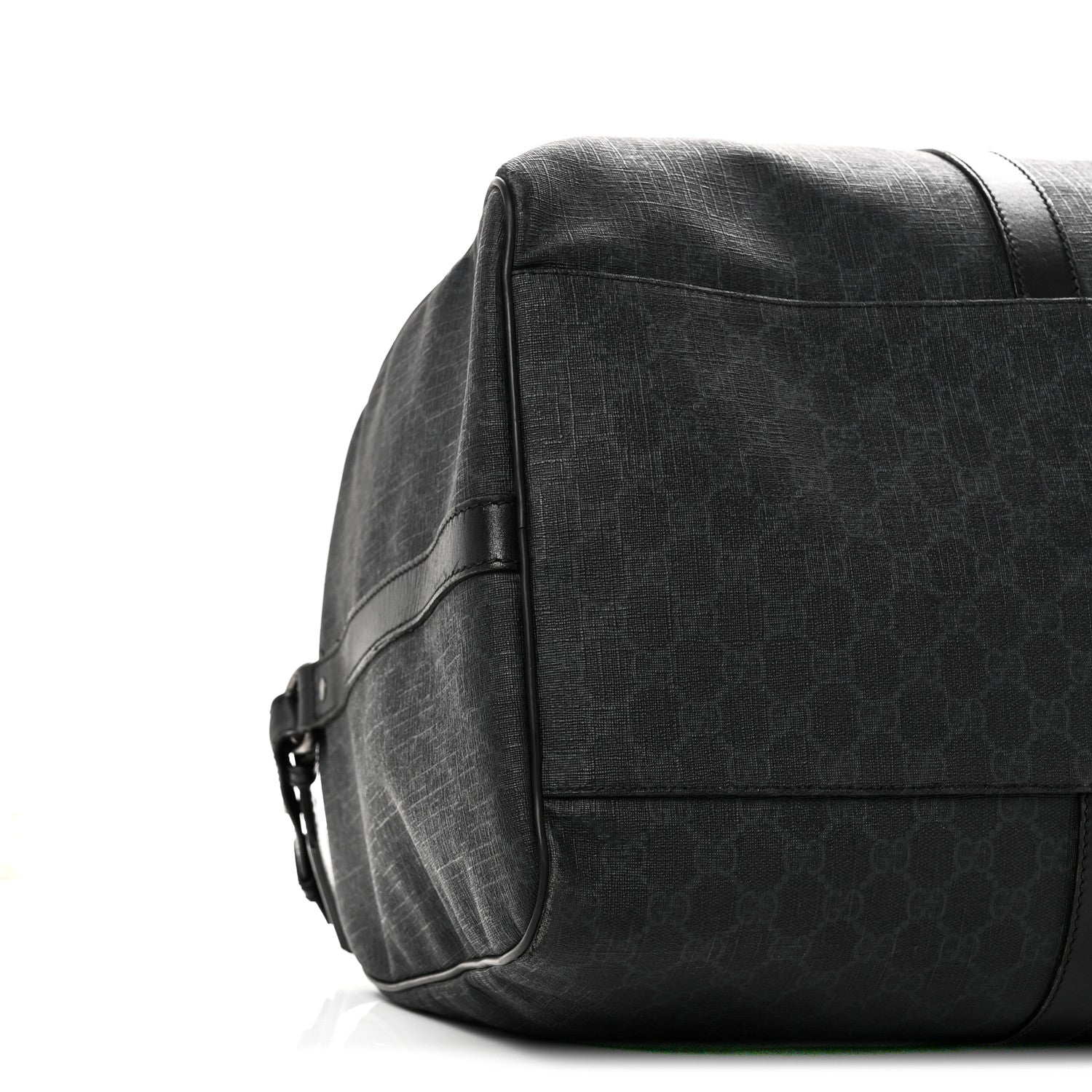 GG SUPREME MONOGRAM MEDIUM CARRY-ON DUFFLE BAG BLACK GREY