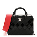 Patent Quilted Travel Kit Vanity Case Black