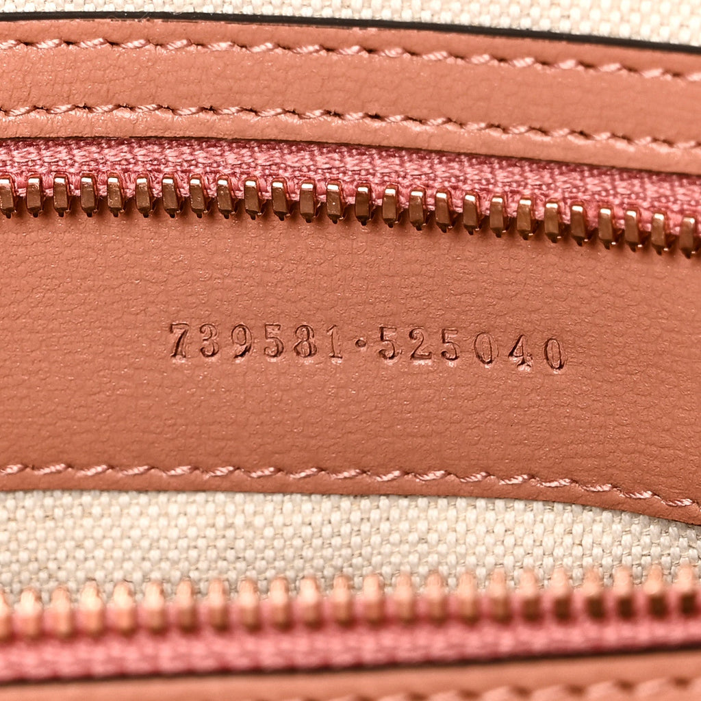 MONOGRAM AZALEA CALFSKIN SMALL RETRO INTERLOCKING G DUFFLE BAG CLOCHE ROSE PINK