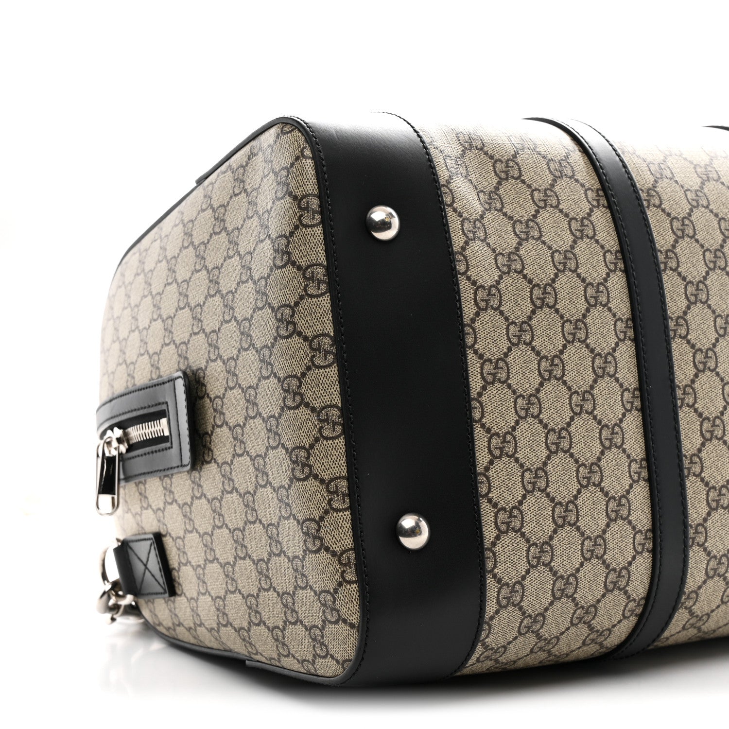 GG Supreme Monogram Selleria Calfskin Medium Duffle Beige Ebony Black