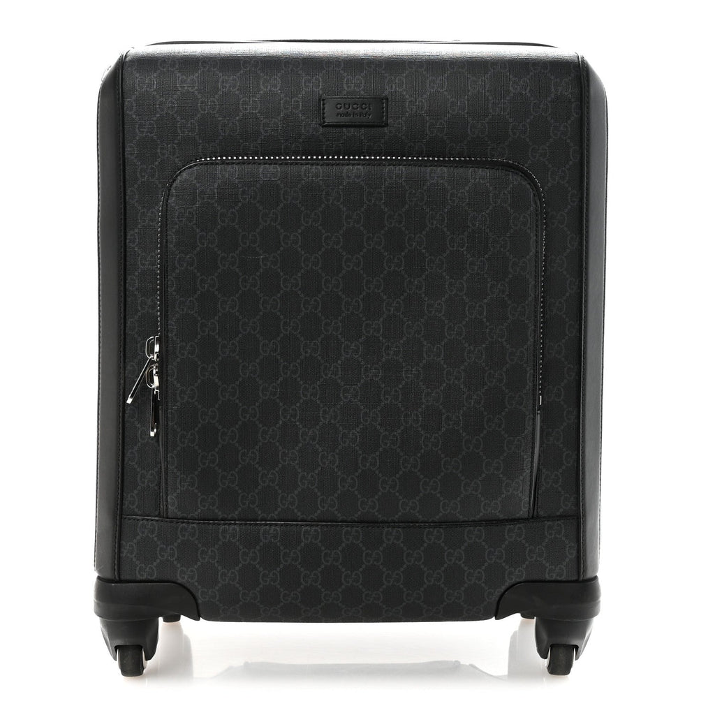 GG SUPREME MONOGRAM GRAN TURISMO SUITCASE BLACK GREY