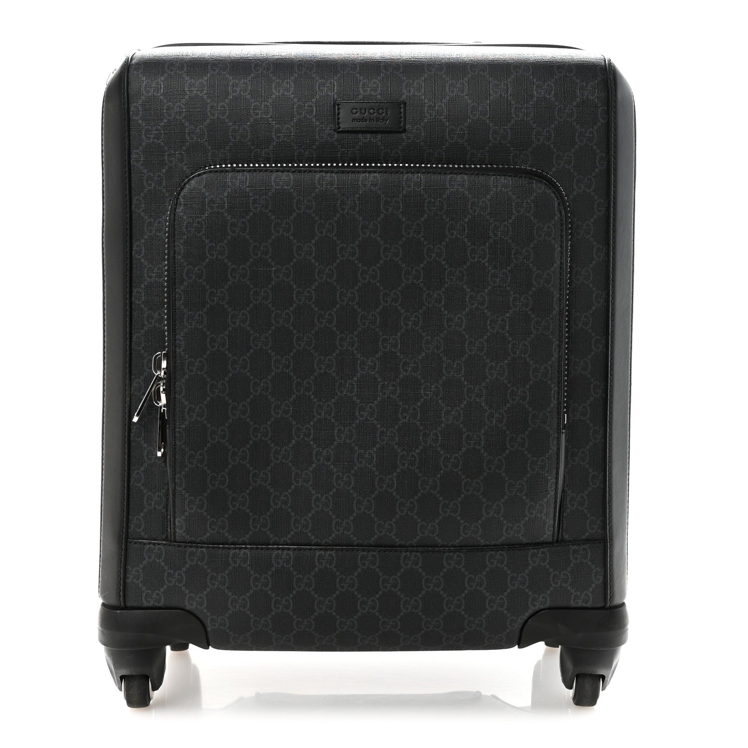 GG SUPREME MONOGRAM GRAN TURISMO SUITCASE BLACK GREY