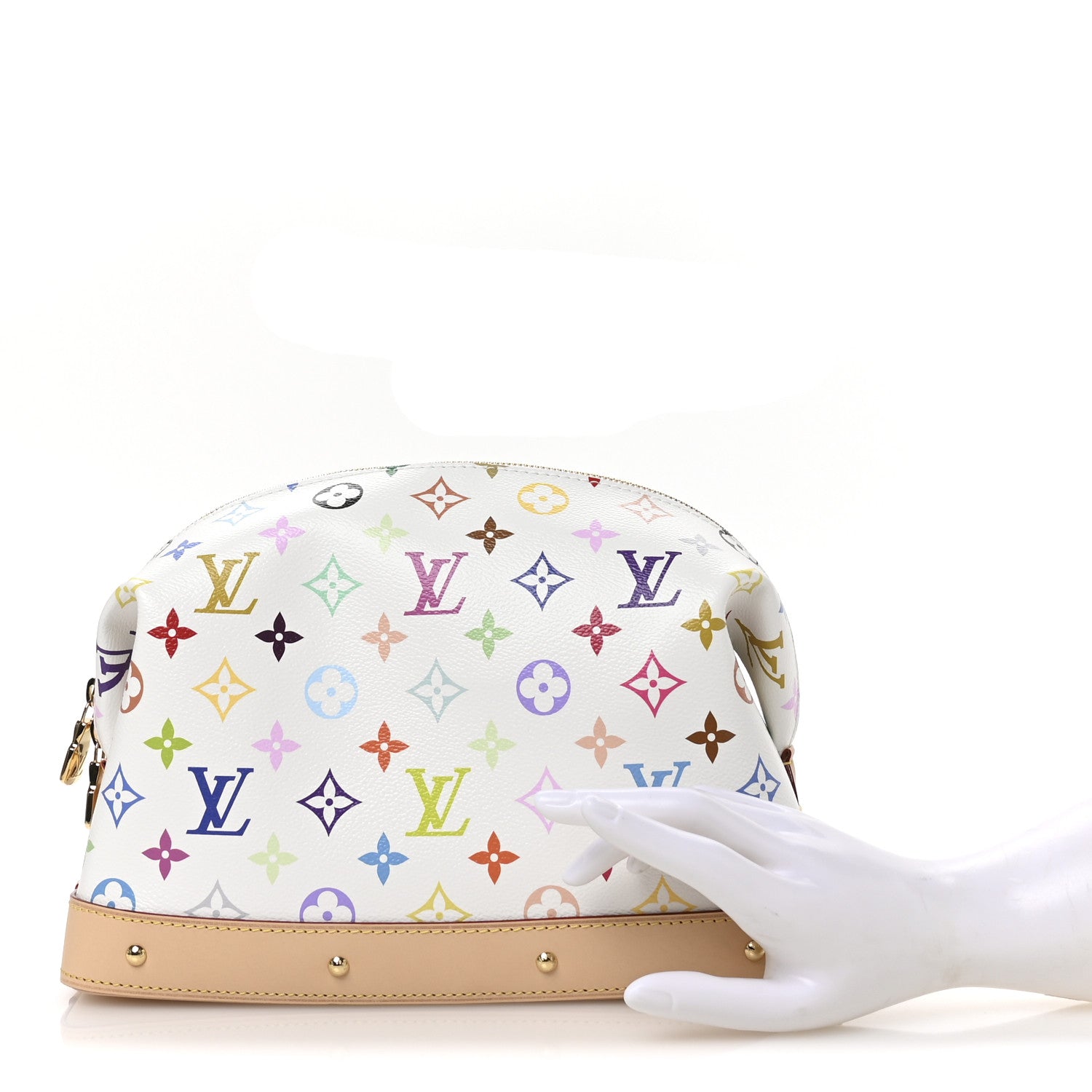 LV x TM Monogram Multicolor Cosmetic Pouch GM White