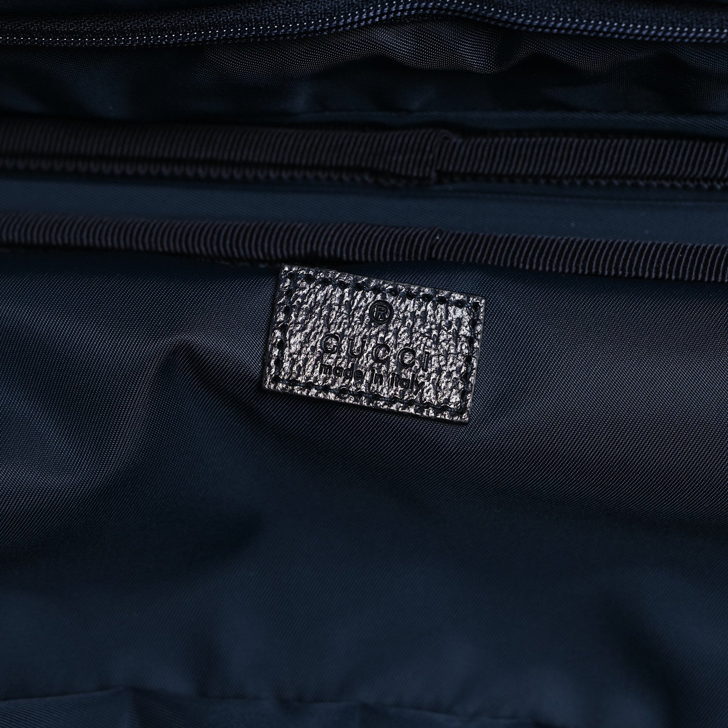 GG SUPREME MONOGRAM TEXTURED DOLLAR CALFSKIN WEB SMALL SAVOY CABIN TROLLEY BEIGE BLUE