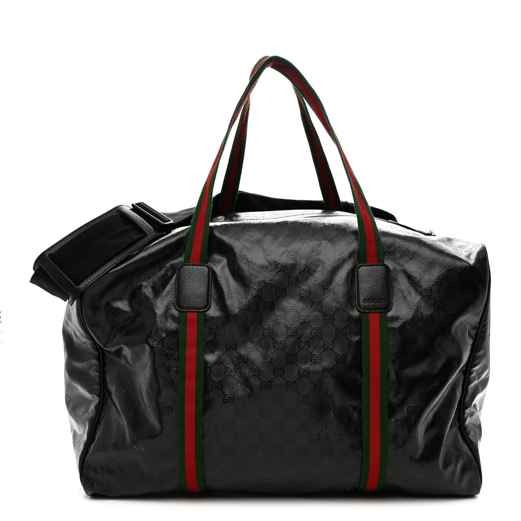 CRYSTAL MONOGRAM WEB LARGE DUFFLE BAG BLACK