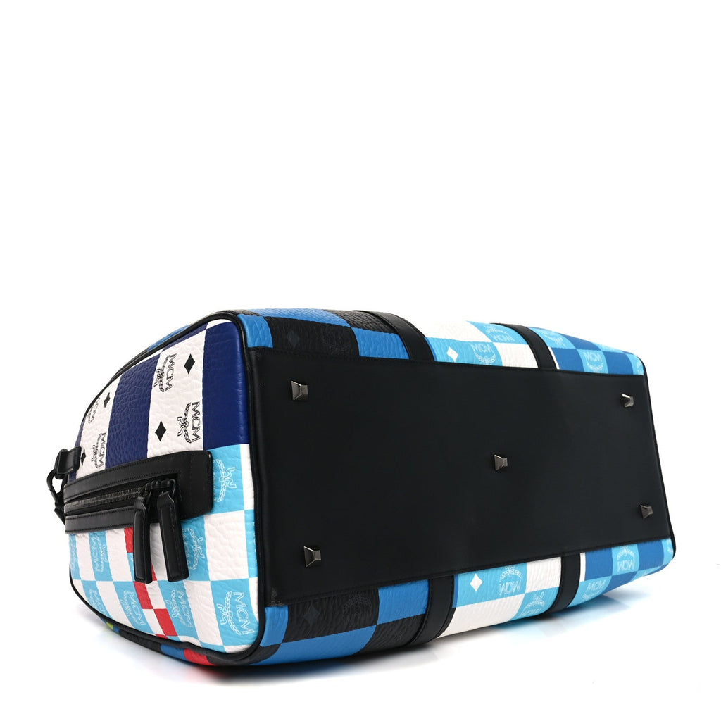 Visetos Ottomar Checkerboard Weekender Duffle Bag Blue Multicolor