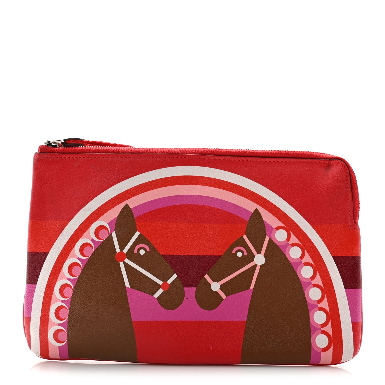 Swift Printed Rainbow Love Carre Long Pocket Pouch Rouge Coeur Alezan