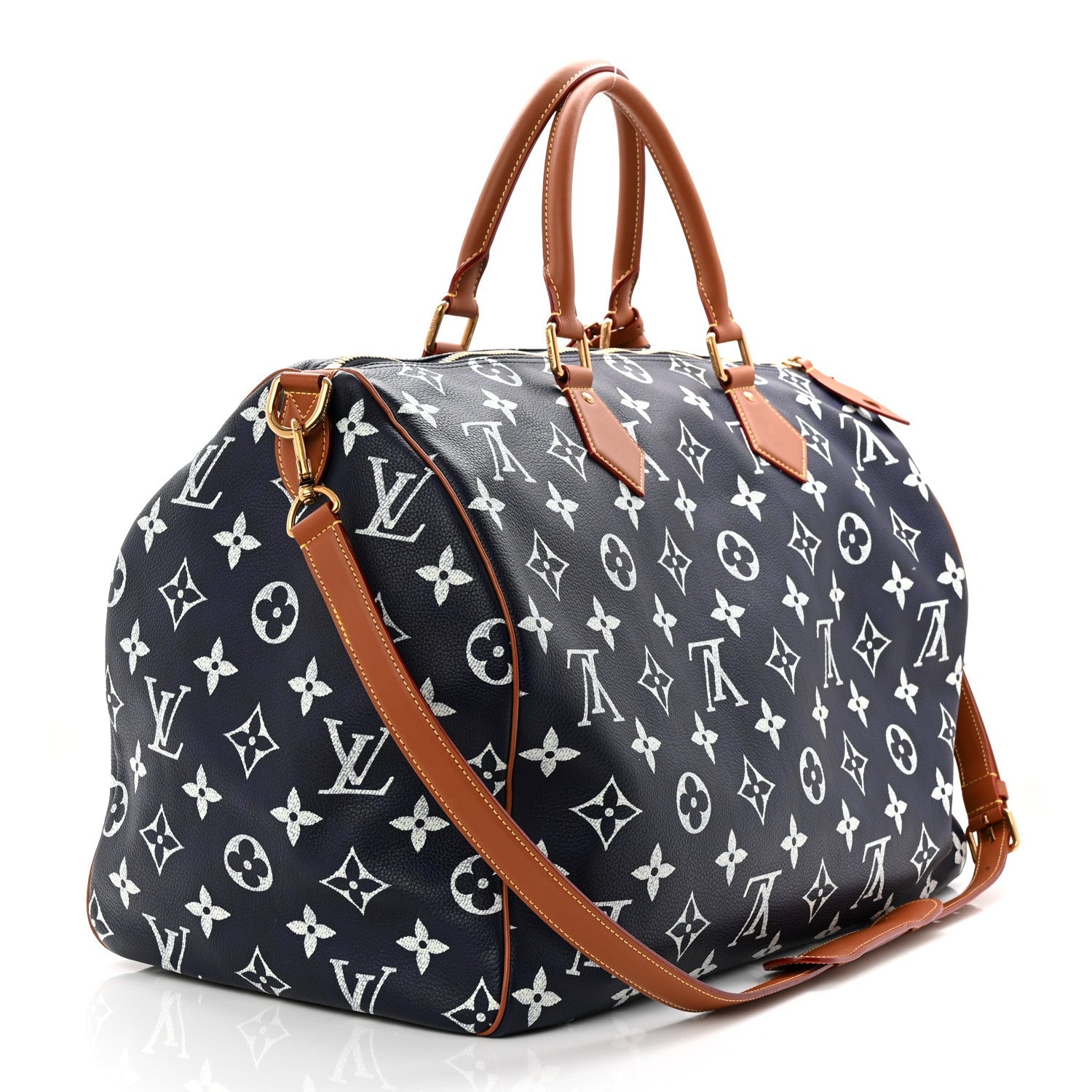 CALFSKIN MONOGRAM SPEEDY P9 BANDOULIERE 50 INDIGO