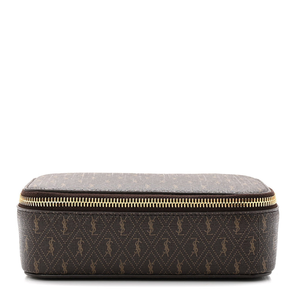 CANVAS LE MONOGRAMME SMALL JEWELRY CASE CHESTNUT